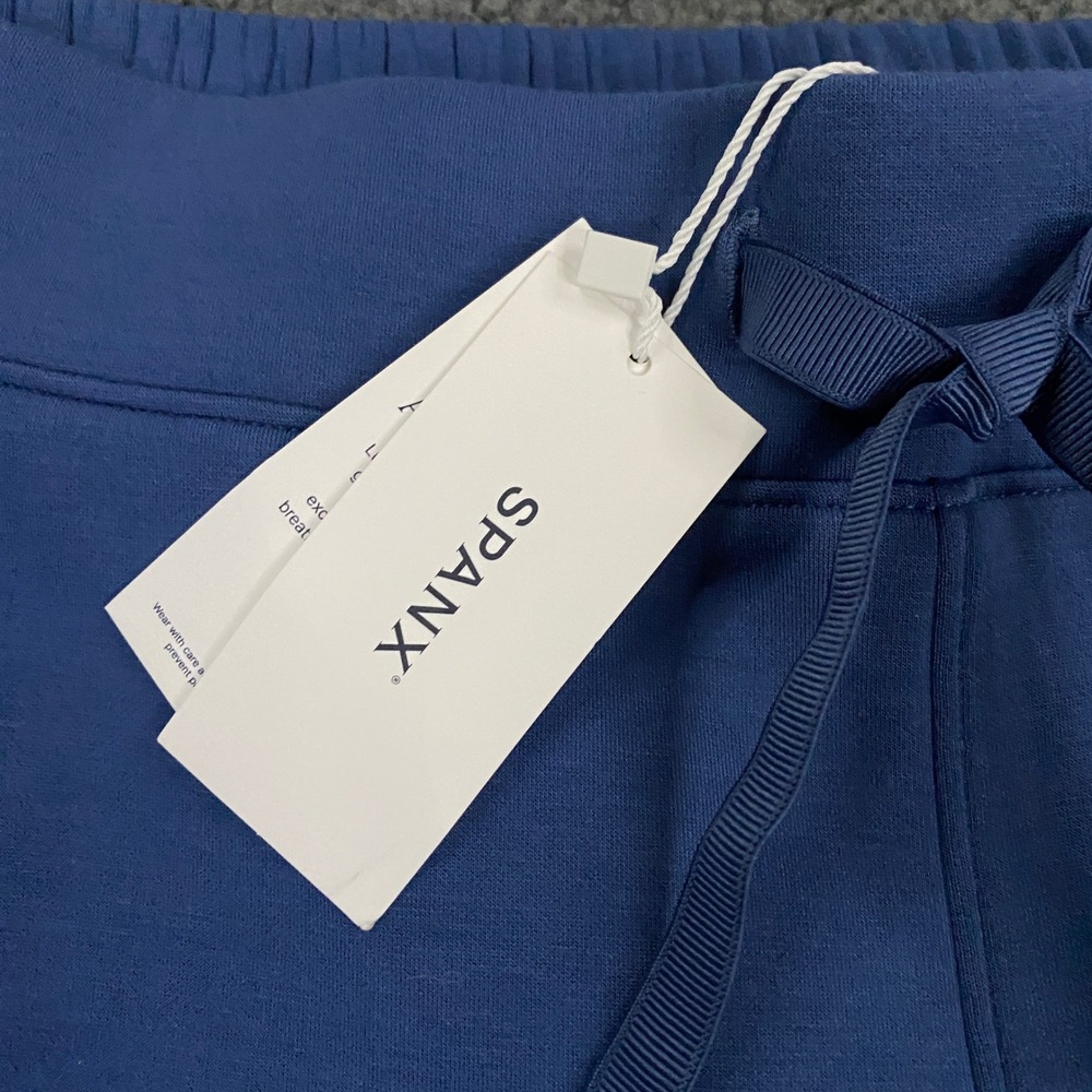 Spanx AirEssentials Pant Womens Large Blue Wide Leg Drawstring Athleisure - Picture 2 of 10